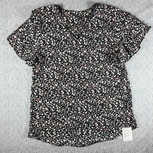 Hozoely Floral Blouse Women Sz S V Neck Ruffle Sleeve Summer Tunic Casual Shirt